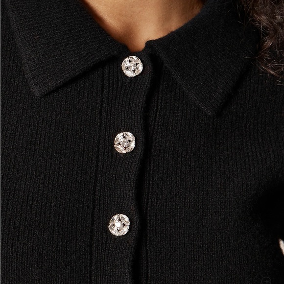 J crew Milano-stitch cinched-waist cardigan with embellished buttons - Picture 2 of 5